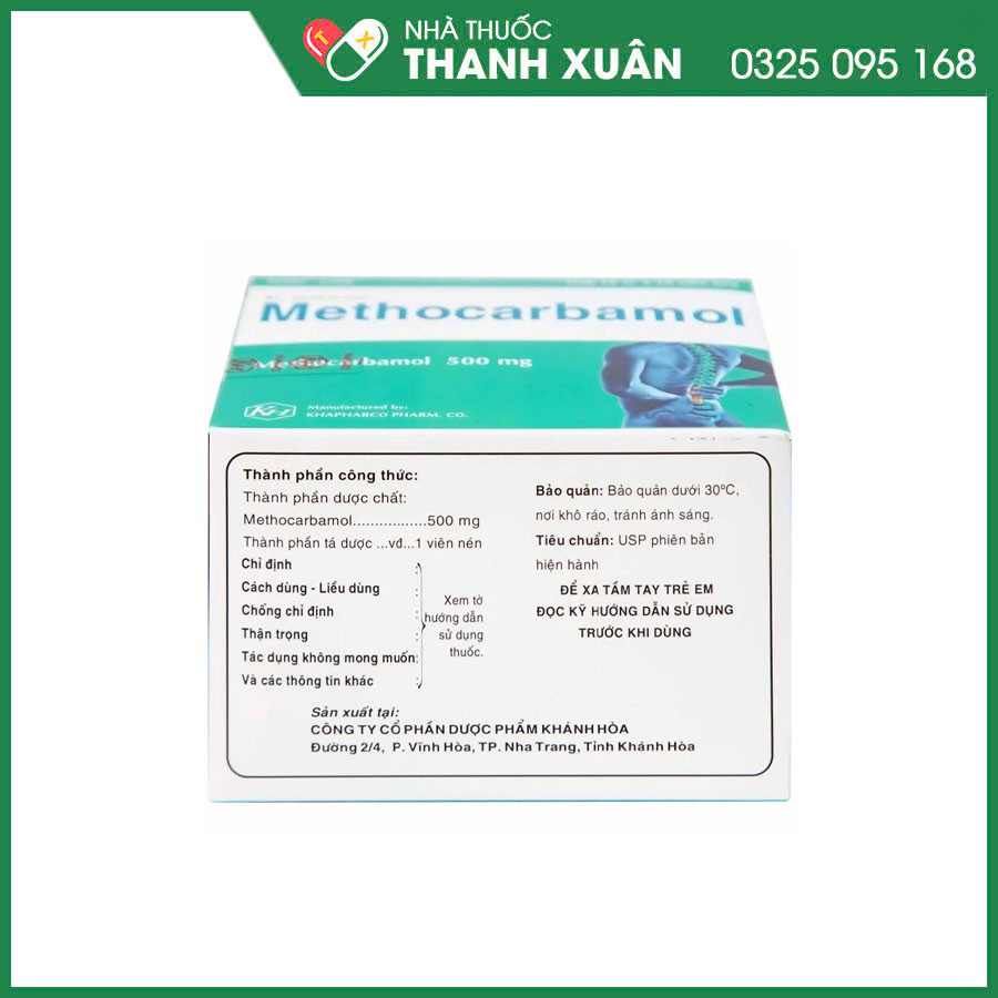 Methocarbamol 500mg thuốc điều trị ngắn hạn các cơn đau và co thắt cơ
